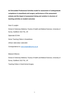An Entrustable ProfessionalActivities Model forAssessment of Undergraduate Competence inAnesthesia and Surgery:Performance of theAssessment Scheme and the Impact of AssessmentTiming andVariation in Structure of TeachingActivities on Student Outcomes