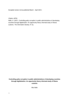 Controlling petty corruption in public administrations of developing countries through digitalization: An opportunity theory informed study of Ghana customs