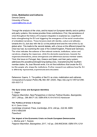 The politics of the EU as crisis, mobilization and catharsis