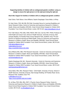 Supporting families of children with an undiagnosed genetic condition: Using co-design to ensure the right person is in the right post doing the right job