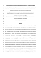 Comparison of Road Traffic Noise prediction models: CNOSSOS-EU, Nord2000 and TRANEX