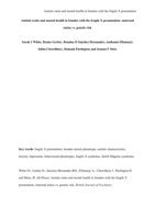 Autistic traits and mental health in women with the fragile-X premutation: maternal status versus genetic risk