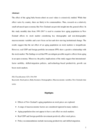 Does an aging population influence stock markets? Evidence from New Zealand