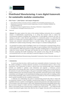 Distributed manufacturing: A new digital framework for sustainable modular construction