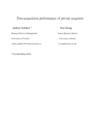 Post-acquisition performance of private acquirers