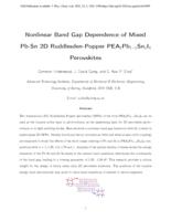 Nonlinear Band Gap Dependence of Mixed Pb–Sn 2D Ruddlesden–Popper PEA2Pb1–x Sn x I4 Perovskites