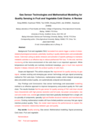 Gas sensor technologies and mathematical modelling for quality sensing in fruit and vegetable cold chains: A review