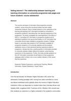 Selling lemons? The relationship between learning and teaching information on university programme web pages and future students  course satisfaction