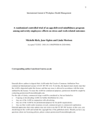 A randomized controlled trial of an app-delivered mindfulness program among university employees: effects on stress and work-related outcomes