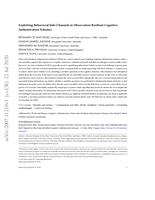 Exploiting Behavioral Side Channels in Observation Resilient Cognitive Authentication Schemes