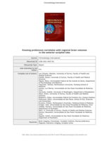 Evening preference correlates with regional brain volumes  in the anterior occipital lobe