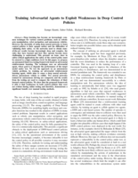 Training Adversarial Agents to Exploit Weaknesses in Deep Control Policies