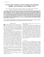 An Error Rate Comparison of Power Domain Non-Orthogonal Multiple Access and Sparse Code Multiple Access