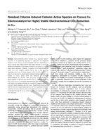 Residual Chlorine Induced Cationic Active Species on a Porous Copper Electrocatalyst for Highly Stable Electrochemical CO2 Reduction to C2