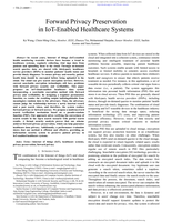 Forward Privacy Preservation in IoT enabled Healthcare Systems