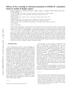 Efficacy of face coverings in reducing transmission of COVID-19: Calculations based on models of droplet capture