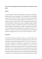 Police-community engagement and the affordances and constraints of social media