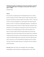 Exploring the integration of teaching and research in the contemporary classroom: An autoethnographic inquiry into designing an undergraduate music module on Adele s 25 album
