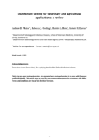 Disinfectant testing for veterinary and agricultural applications: a review