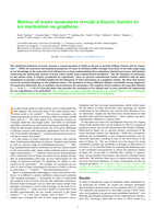Motion of water monomers reveals a kinetic barrier to ice nucleation on graphene
