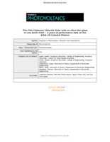 Thin film cadmium telluride solar cells on ultra-thin glass in low earth orbit 3 years of performance data on the AlSat-1N CubeSat mission