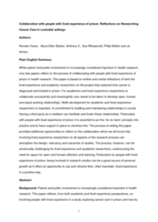 Collaboration with people with lived experience of prison: reflections on researching cancer care in custodial settings