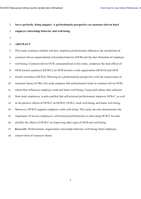 Serve perfectly, being happier: A perfectionistic perspective on customer-driven hotel employee citizenship behavior and well-being