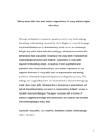 Talking about talk: tutor and student expectations of oracy skills in higher education