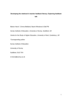 Developing the relational in teacher feedback literacy: Exploring feedback talk