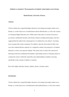Students as consumers? The perspectives of students' union leaders across Europe