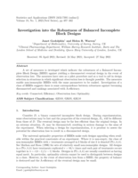 Investigation into the Robustness of Balanced Incomplete Block Designs