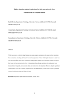 Higher education students  aspirations for their post-university lives: evidence from six European nations