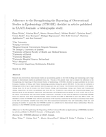Adherence to the Strengthening the Reporting of Observational Studies in Epidemiology (STROBE) checklist in articles published in EAACI Journals: a bibliographic study