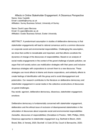 Affects in Online Stakeholder Engagement: A Dissensus Perspective