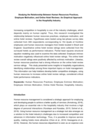 Studying the relationship between human resources practices, employee motivation, and online hotel reviews: An empirical approach to the hospitality industry