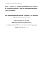 What are weight bias measures measuring? An evaluation of core measures of weight bias and weight bias internalisation