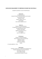 Knowledge management of emerging economy multinationals
