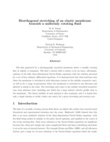 Biorthogonal stretching of an elastic membrane beneath a uniformly rotating fluid