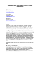 How Dialogic is the Online Space? A Focus on English Speaking Skills