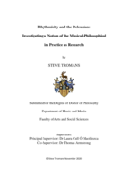 Rhythmicity and the Deleuzian: Investigating a Notion of the Musical-Philosophical in Practice as Research