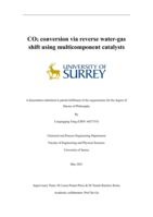 CO2 conversion via reverse water-gas shift using multicomponent catalysts