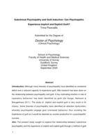 Subclinical Psychopathy and Guilt Induction: Can Psychopaths Experience Implicit and Explicit Guilt?