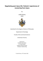 Negotiating post injury life: Patients’ experiences of recovering from injury