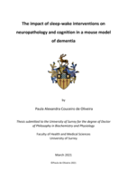 The impact of sleep-wake interventions on neuropathology and cognition in a mouse model of dementia