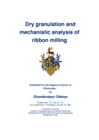 Dry granulation and mechanistic analysis of ribbon milling