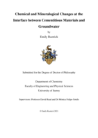 Chemical and Mineralogical Changes at the Interface between Cementitious Materials and Groundwater