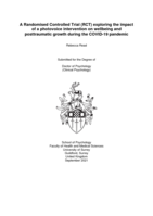 A Randomised Controlled Trial (RCT) exploring the impact of a photovoice intervention on wellbeing and posttraumatic growth during the COVID-19 pandemic