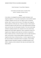 Gender Stereotypes in Young Children s Magazines