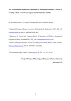 The Environmental and Resource Dimensions of Automated Transport: A Nexus for Enabling Vehicle Automation to Support Sustainable Urban Mobility