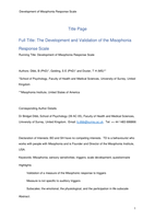 The development and validation of the Misophonia response scale